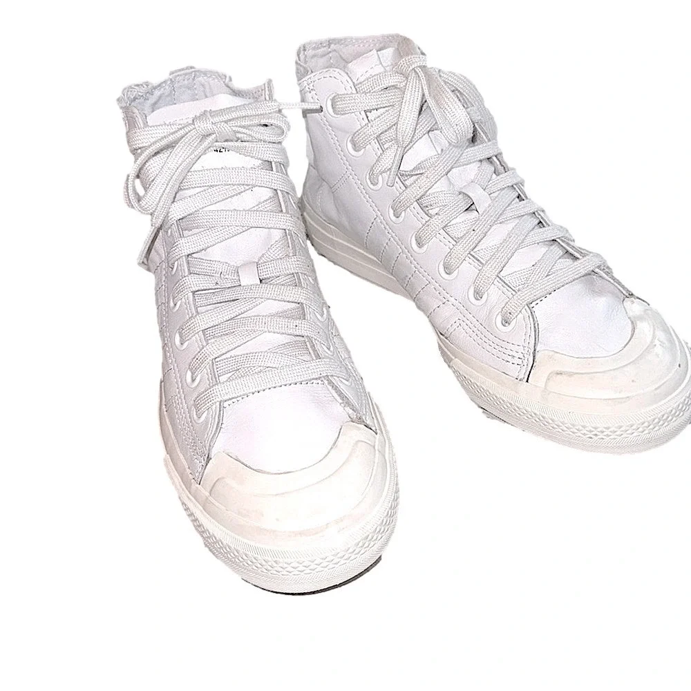 Adidas Nizza Leather Hi Top Sneakers White size 9